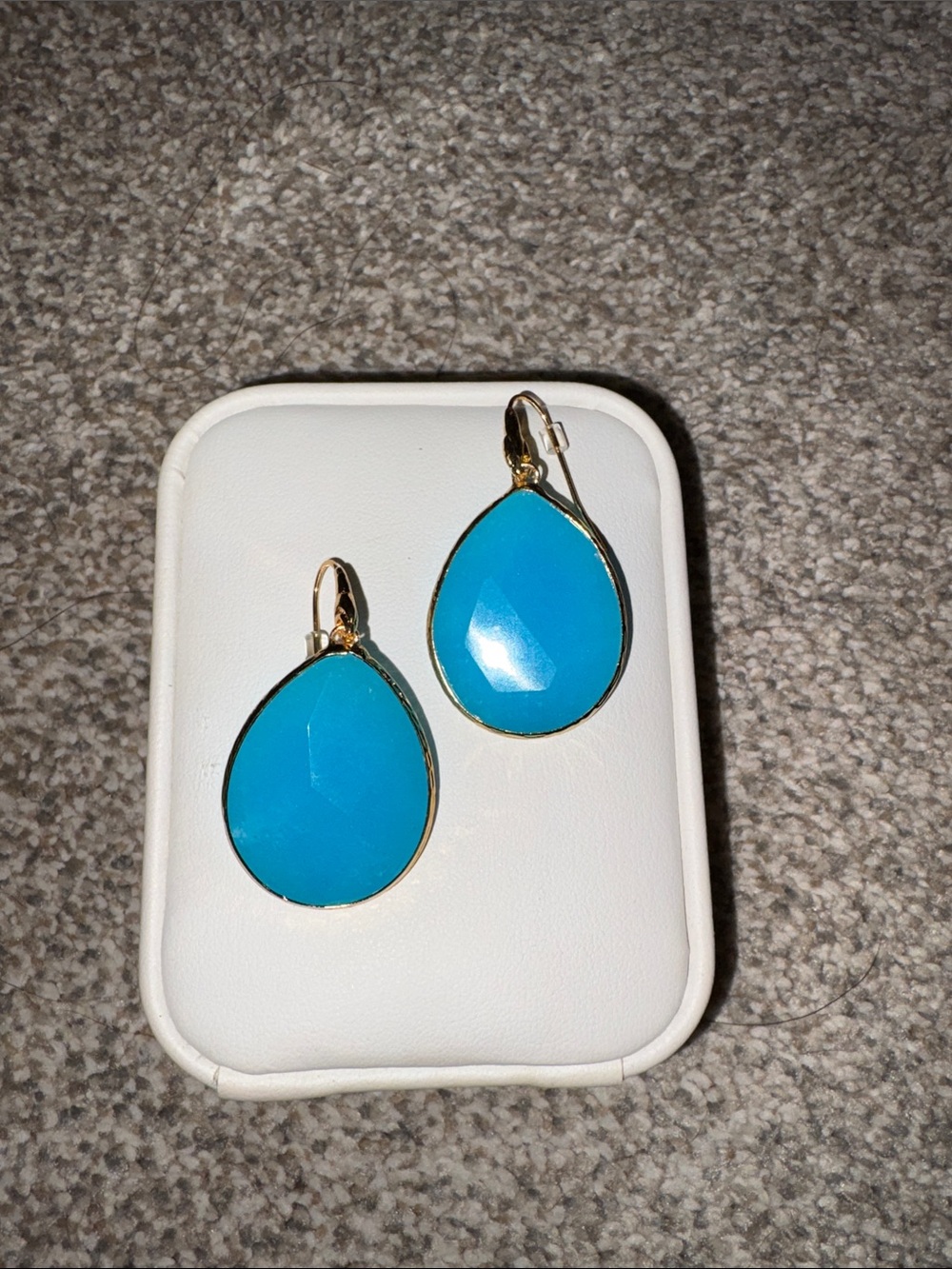 Stella & Dot Bright Turquoise Teardrop Earrings